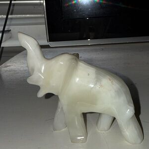 Elegant Cream Elephant Sculpture